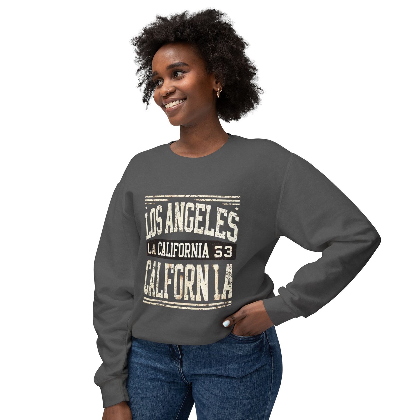 California Vibes Unisex Lightweight Crewneck Sweatshirt - Los Angeles Design