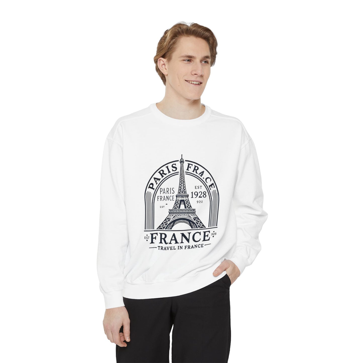 Paris France Travel Unisex Garment-Dyed Sweatshirt