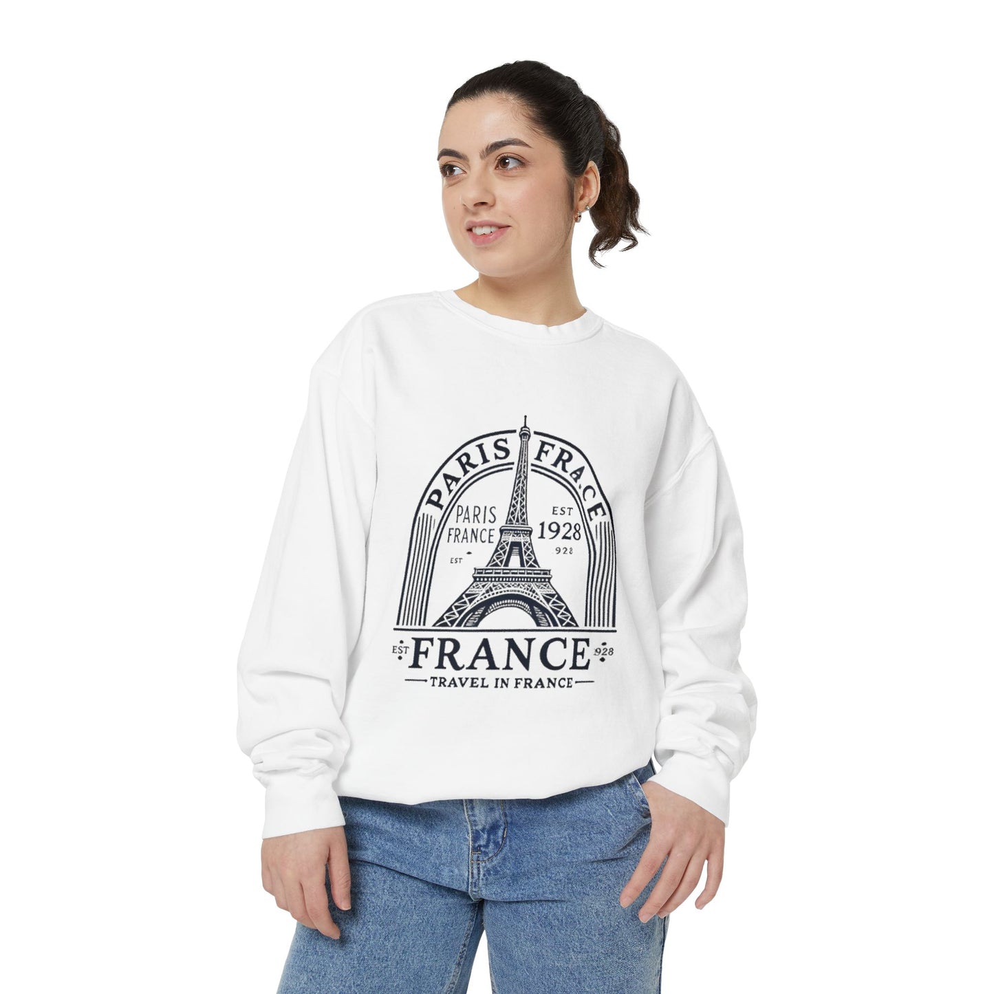 Paris France Travel Unisex Garment-Dyed Sweatshirt