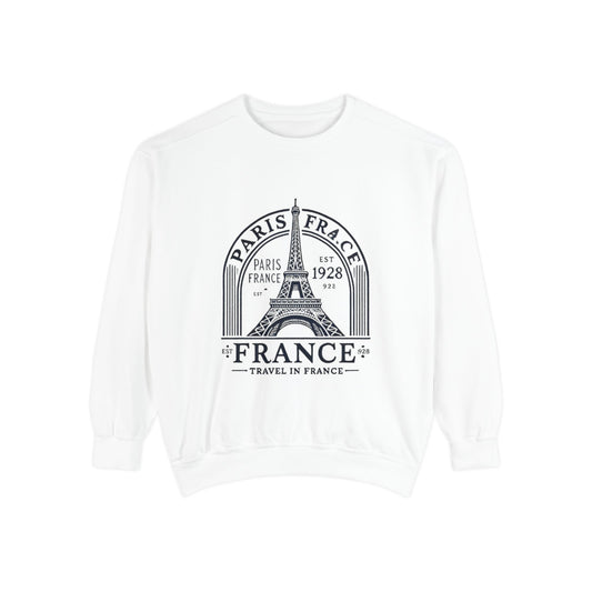 Paris France Travel Unisex Garment-Dyed Sweatshirt