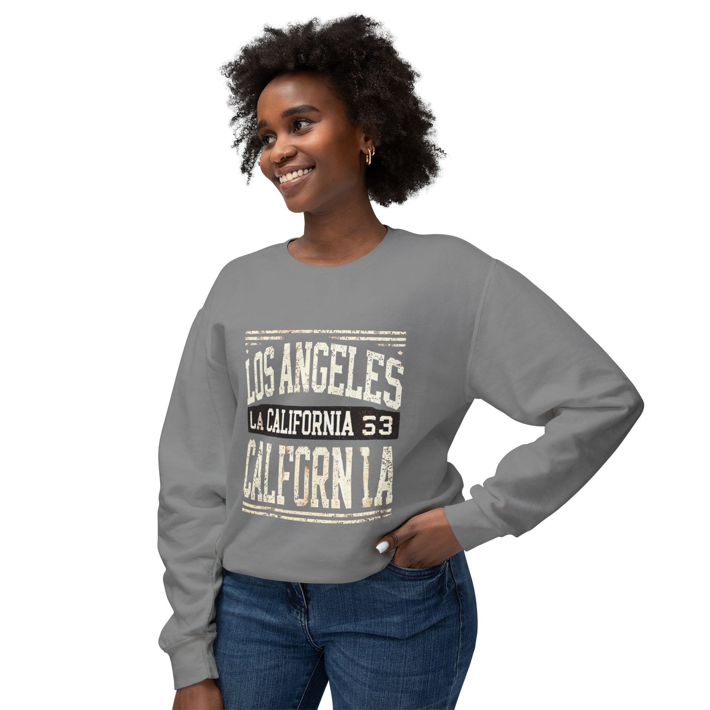 California Vibes Unisex Lightweight Crewneck Sweatshirt - Los Angeles Design