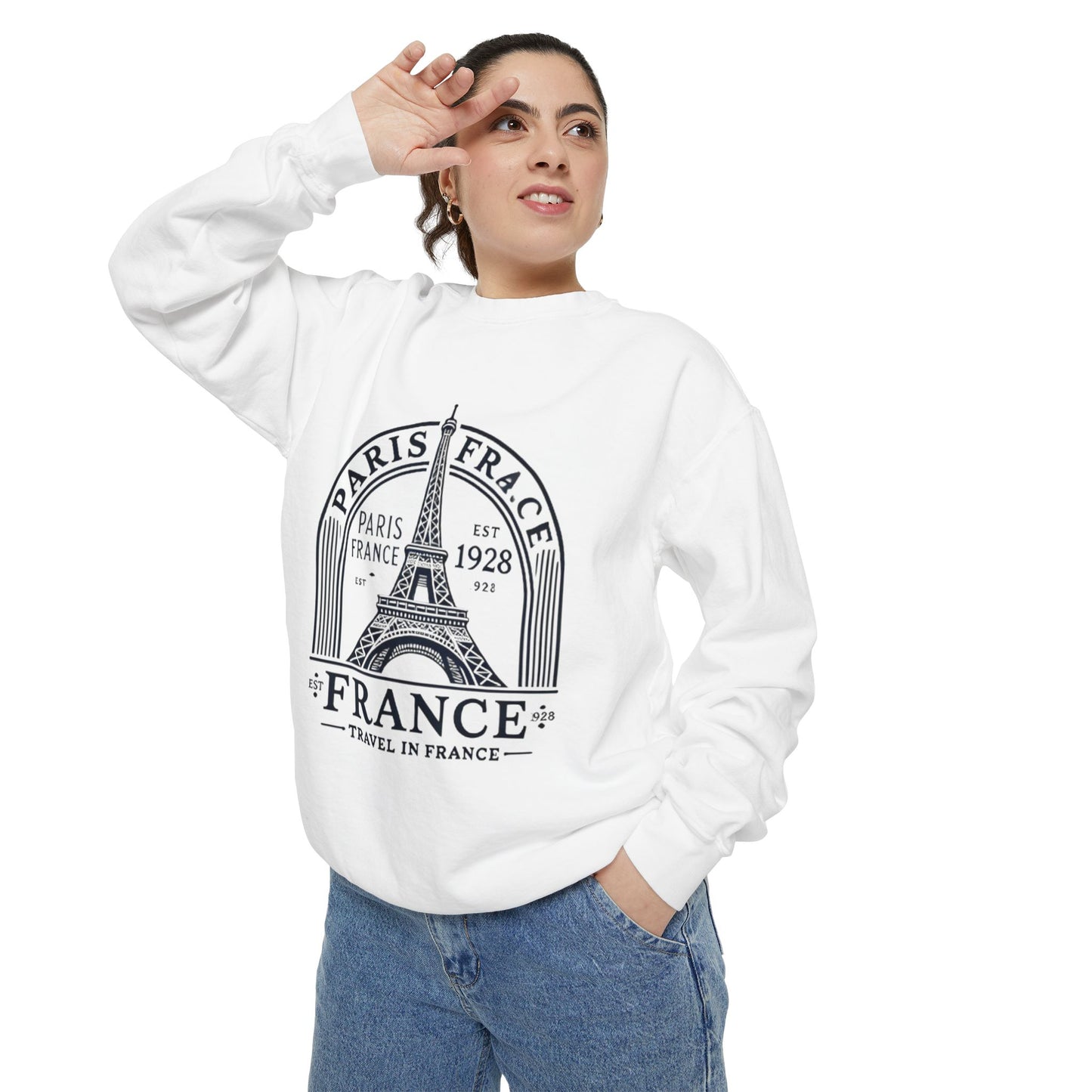 Paris France Travel Unisex Garment-Dyed Sweatshirt